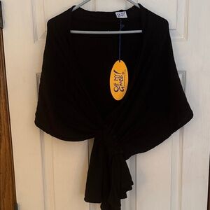 Oh My Gauze! Elegant Wrap Black Poncho